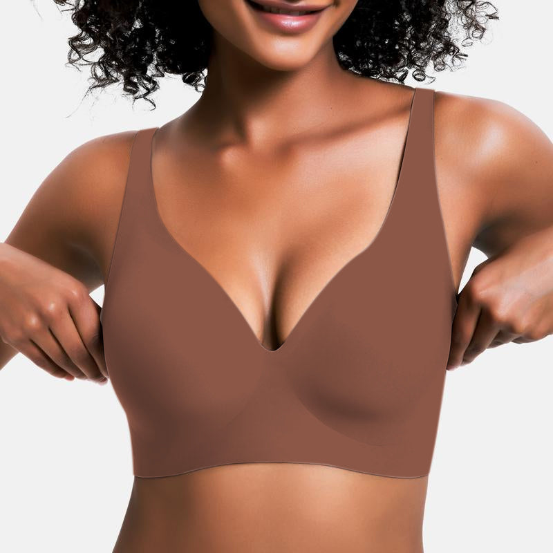 Wireless Deep V Push-Up Bralette — Ultra-Soft Comfort T-Shirt Bra
