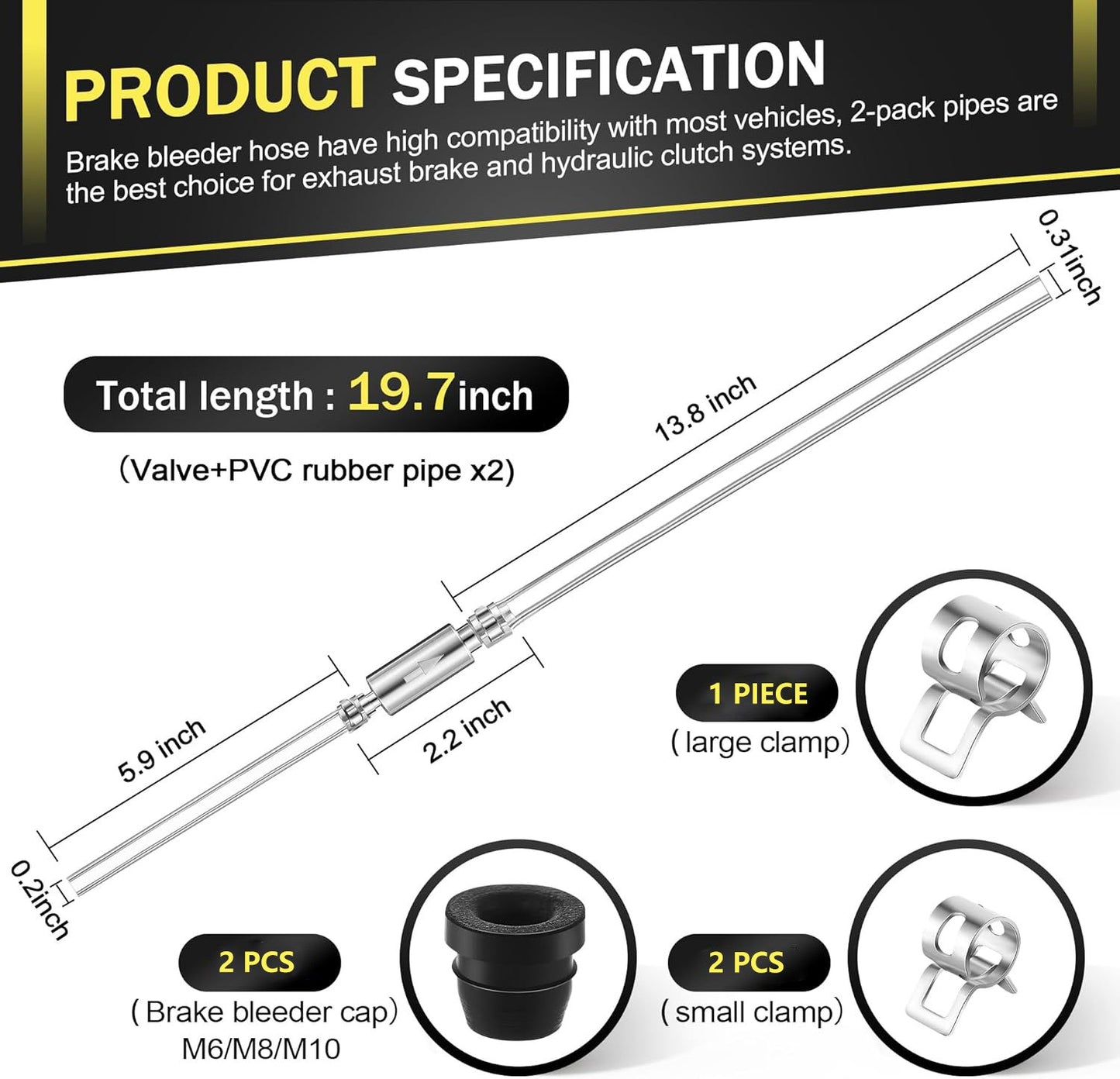 š„Buy 1 Get 1 Freeš„Brake Bleeder Hose - One Way Check Valve Tube Bleeding Tool Kit For Car Motorcyle Clutch