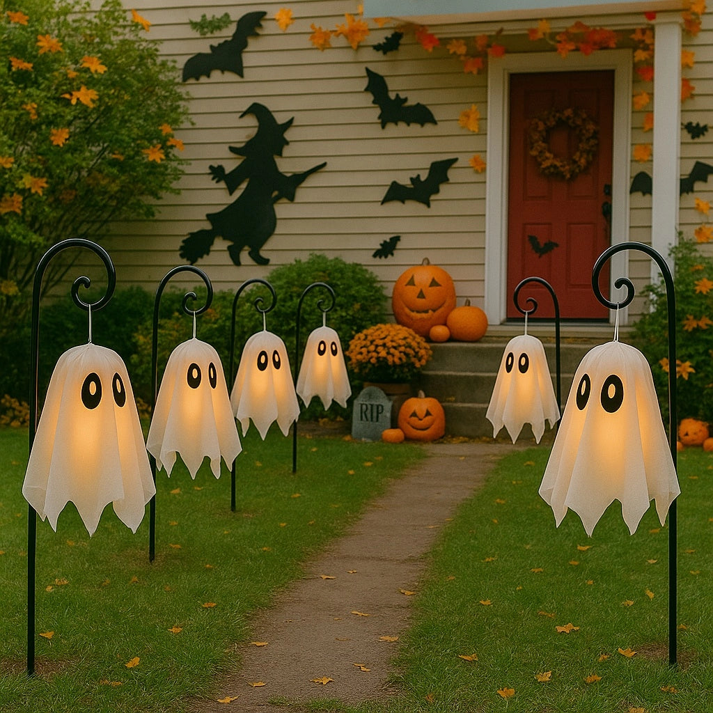 š»Outdoor Ghost Lamp with Metal Shepherd Hook