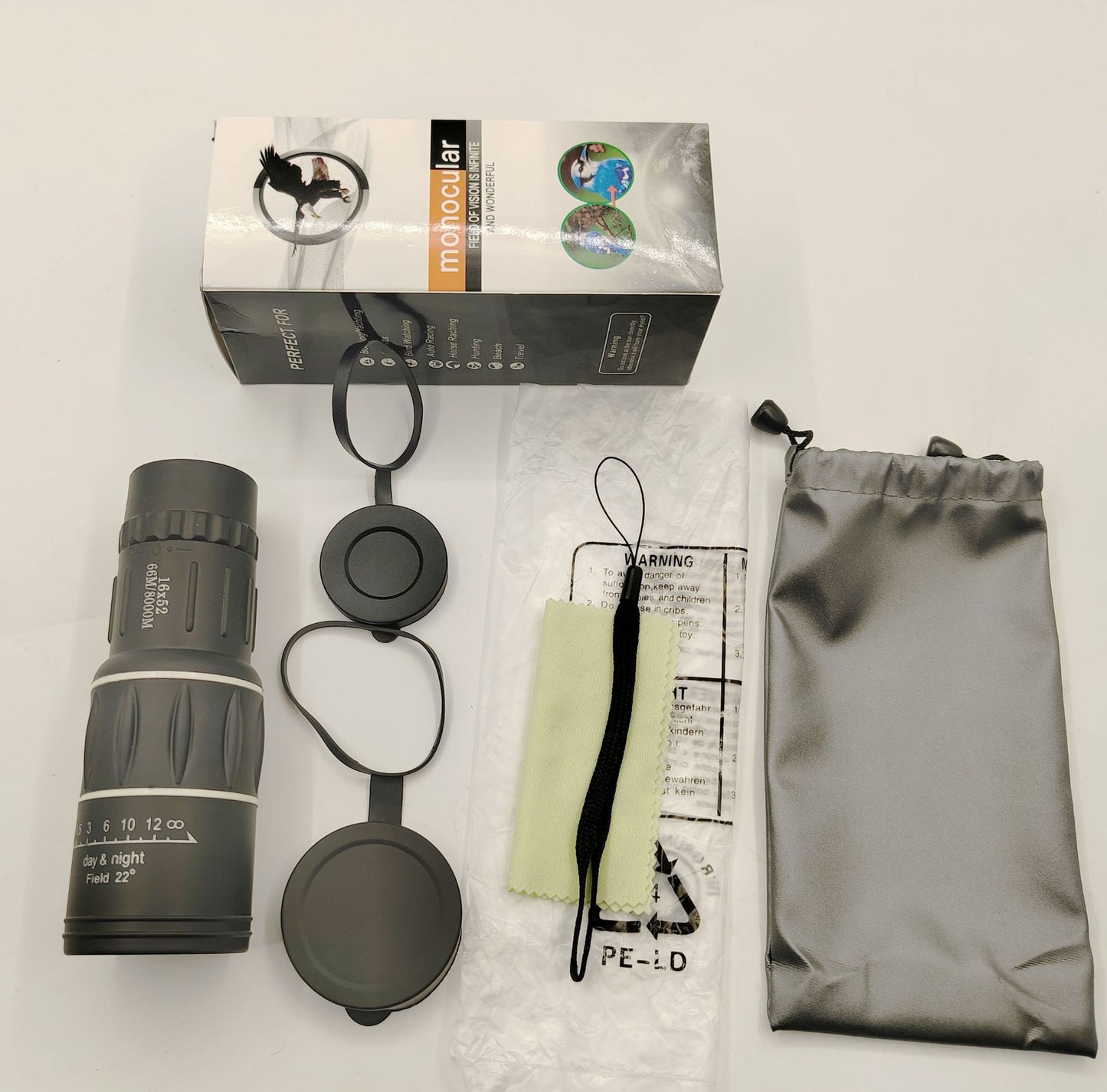 π 16X52 Monocular - HD High Magnification Telescope