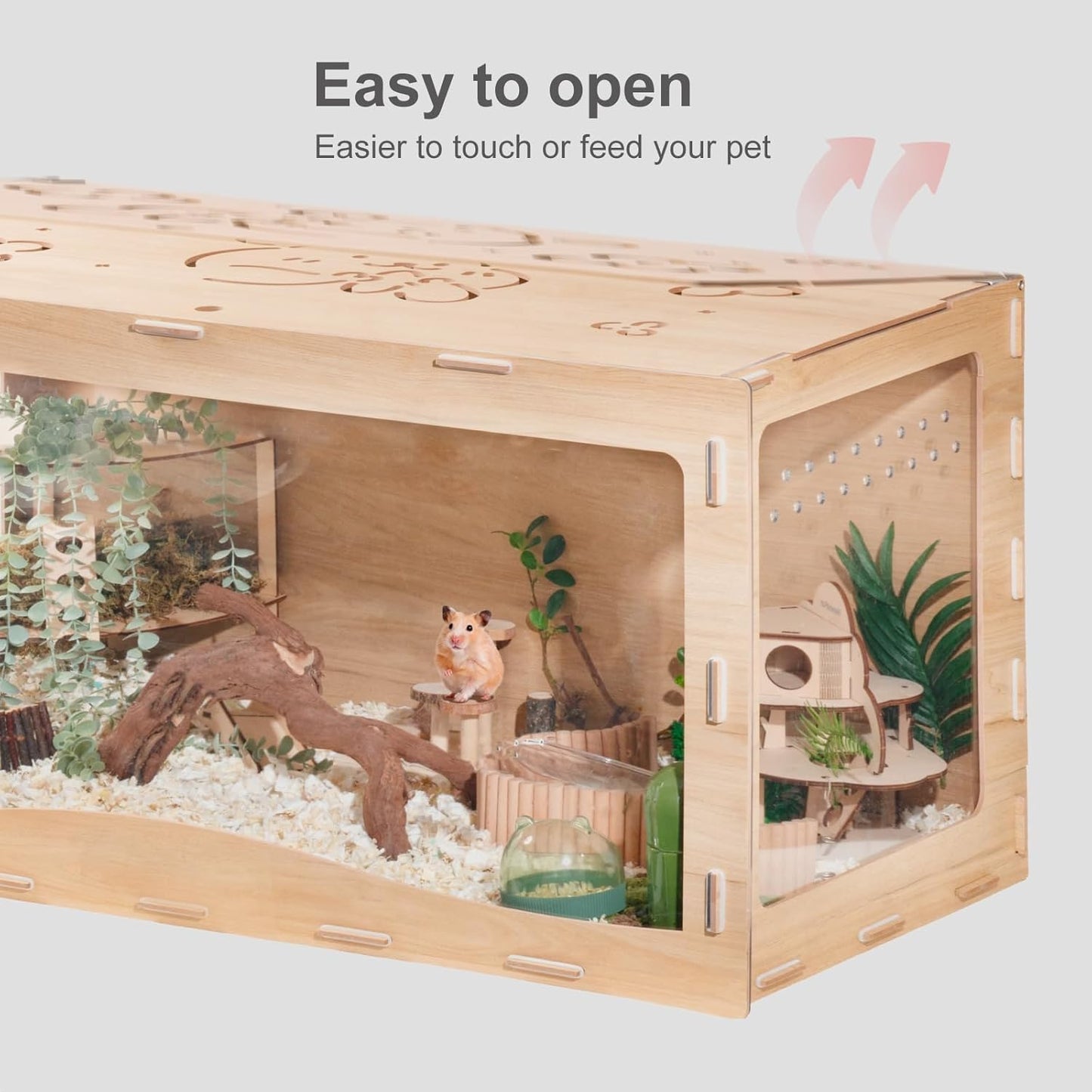Front-Enclosed Large Wooden Hamster Cage