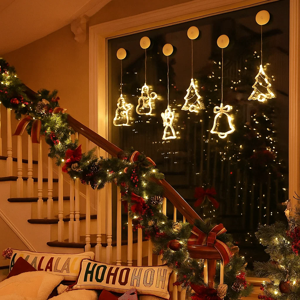 🎄 Christmas Flash Deal 🎁 49% OFF ✨ LED Suction Cup Christmas Lights — Cozy Holiday Home Décor!
