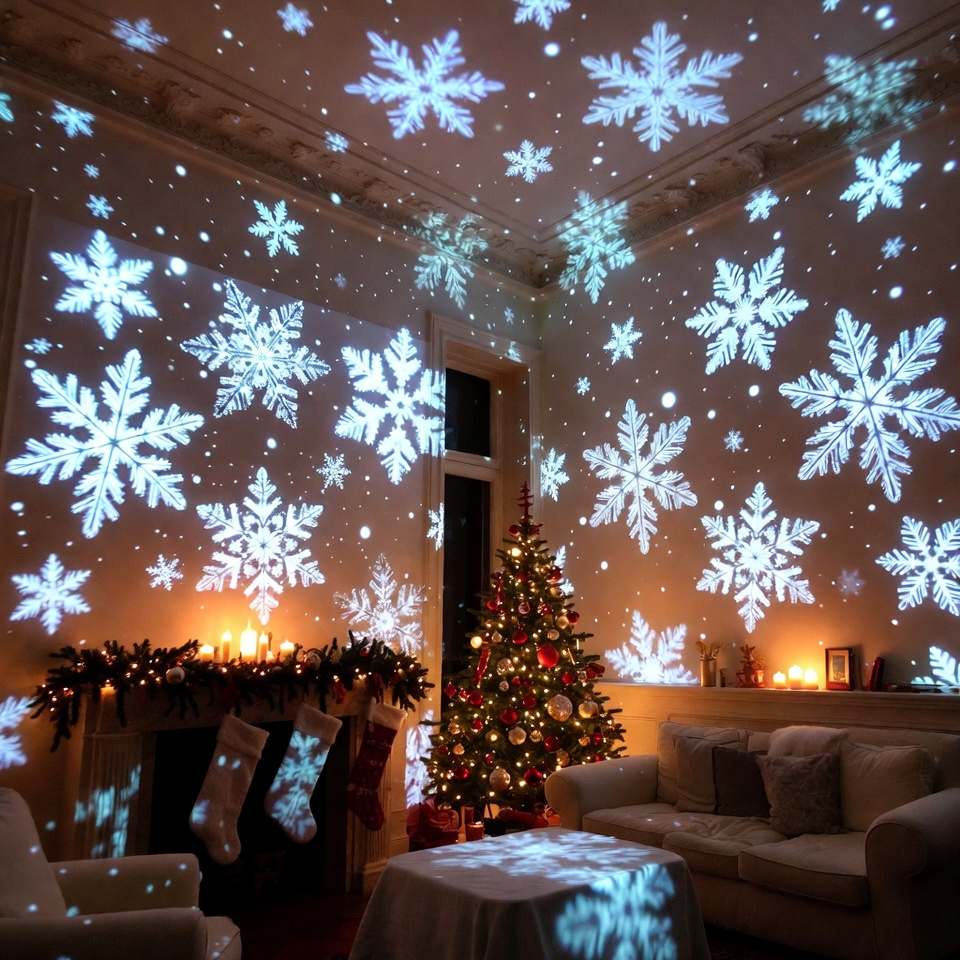 🎁 Christmas Projection Lamp 5V/1A with 16 Patterns USB Powered for Home 🎅