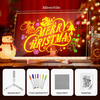 🎄The Best Christmas Gift for Kids🎄Acrylic Dry Erase Neon Art Board with Markers