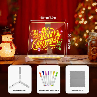 🎄The Best Christmas Gift for Kids🎄Acrylic Dry Erase Neon Art Board with Markers