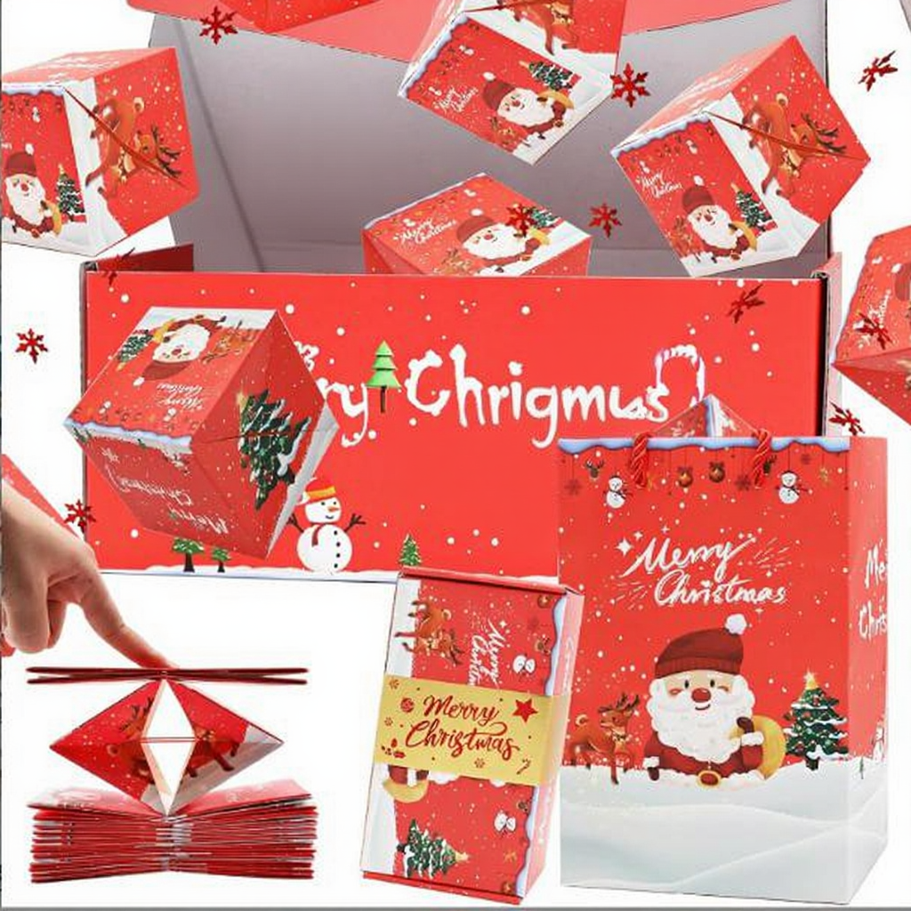 🎁Christmas Pop-up Surprise Gift BoxUnique Folding Bouncing Red Envelope Gift Box🎁