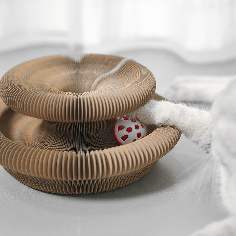 🐱Magic Accordion Cat Scratcher with Ball Adventure Interactive Toy