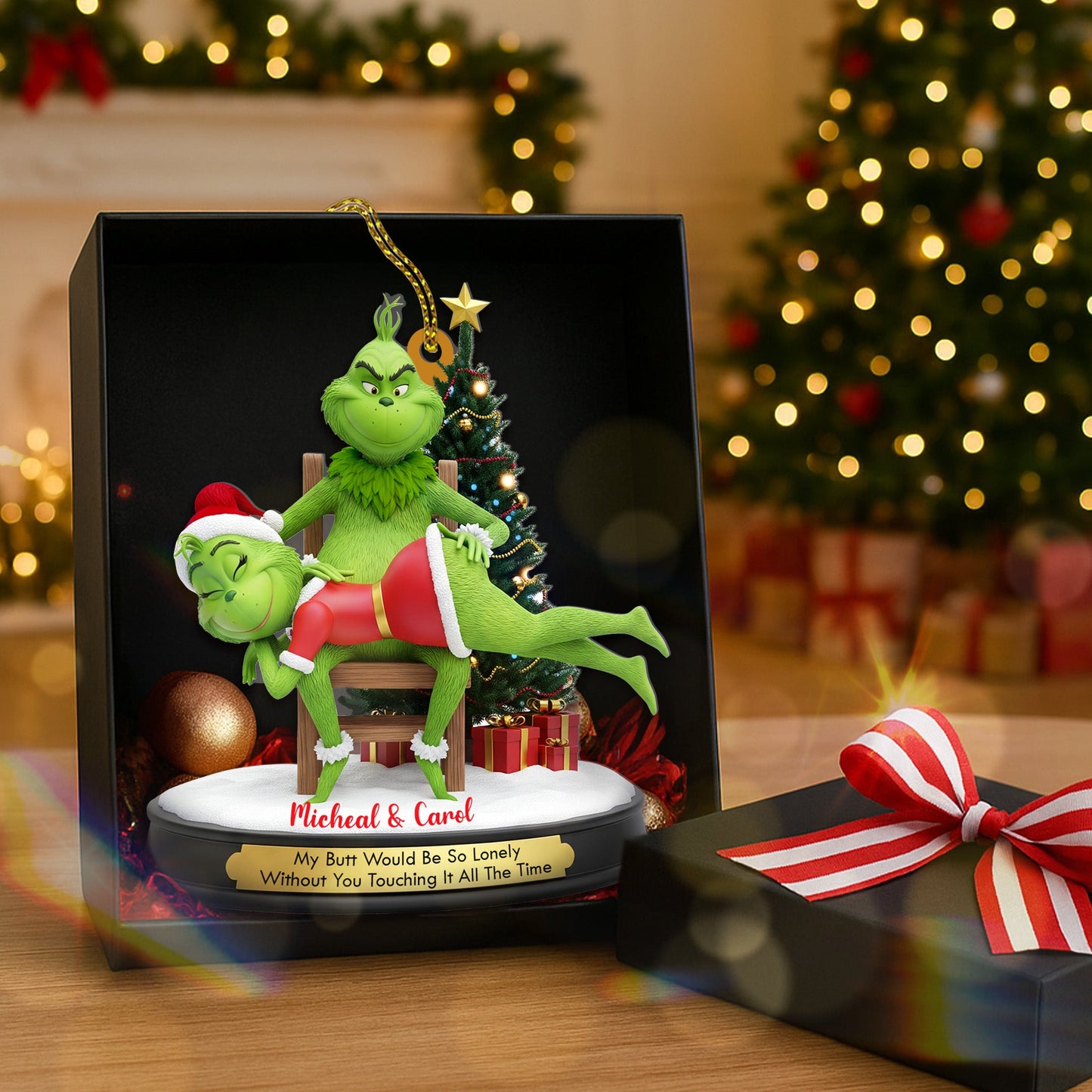 Funny Green Monsters - Couple Ornament - Personalized Christmas Gifts 03namg220825