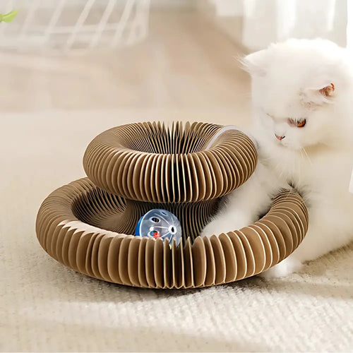 🐱Magic Accordion Cat Scratcher with Ball Adventure Interactive Toy