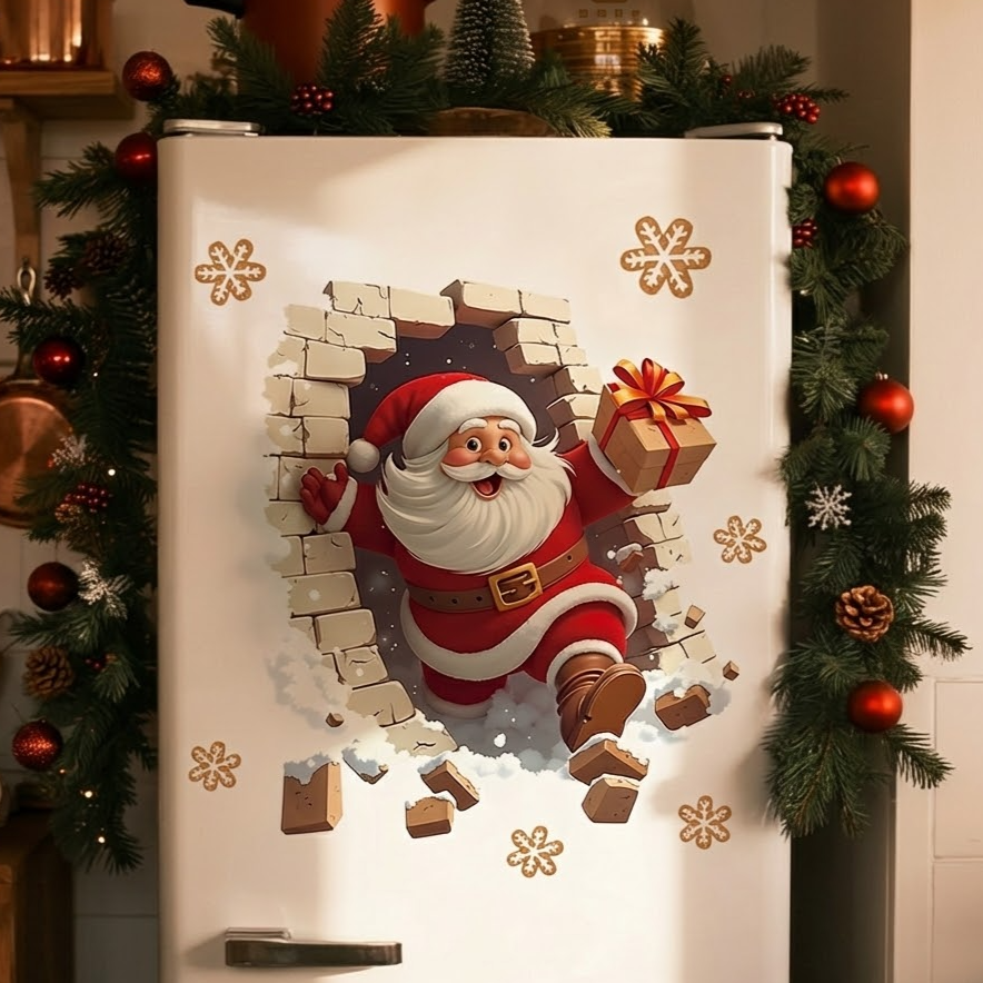 🔥 Hot Sale 49% OFF | 🎅 3D Wall-Breaking Santa Claus Sticker