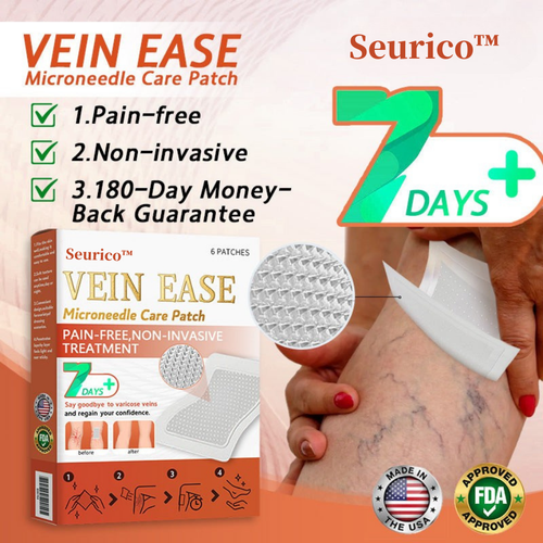 【Last Day Promotion 80% OFF】FDA Official: Seurico™ Vein Ease Microneedle Care Patch(For Spider Veins, Varicose Veins, Swelling & Leg Fatigue)