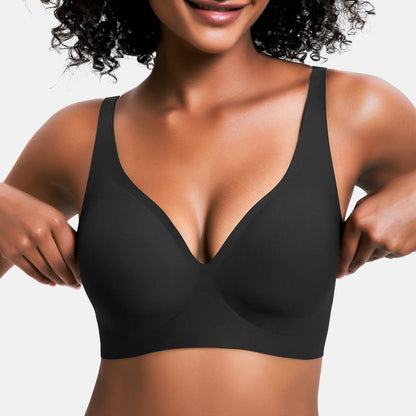 Wireless Deep V Push-Up Bralette — Ultra-Soft Comfort T-Shirt Bra