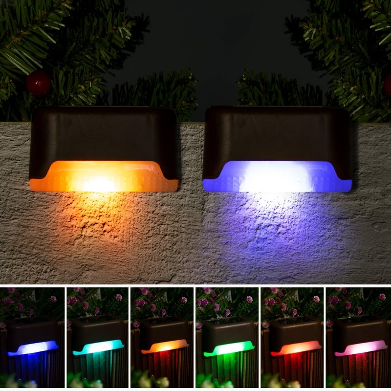 🎄 Solar Deck Lights, Automatically ON/OFF💡 4 PCS IN 1 Set