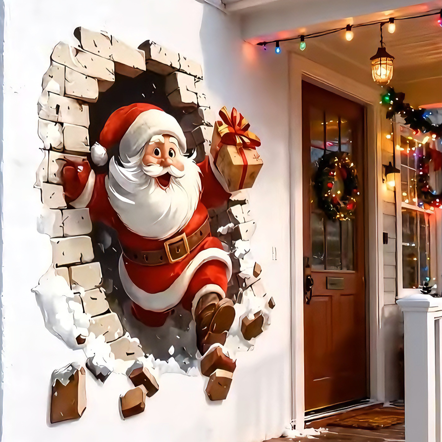 🔥 Hot Sale 49% OFF | 🎅 3D Wall-Breaking Santa Claus Sticker