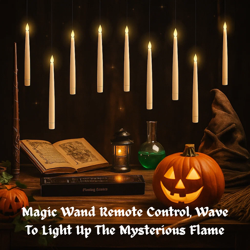 🧙‍♂️Official Wizarding World Floating Flame Candles🕯️ - Enchanting Halloween & Christmas Decor with Wand Control