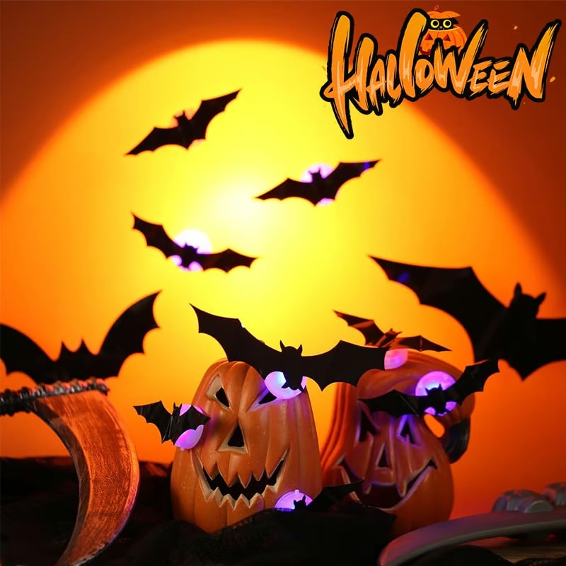 🦇Halloween 3D LED Glowing Bat Wall Decals - Spooky Light-Up Decor