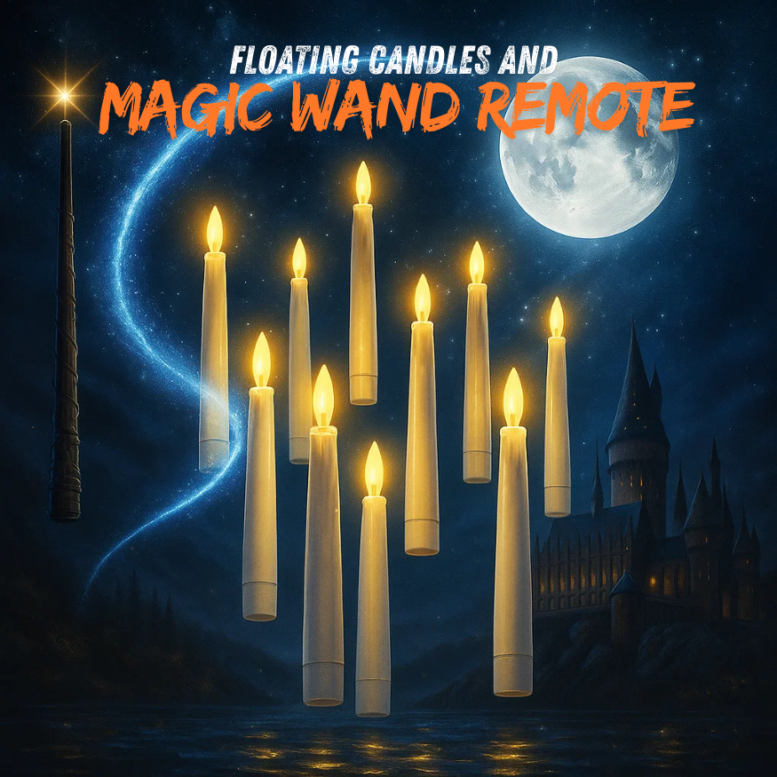 🧙‍♂️Official Wizarding World Floating Flame Candles🕯️ - Enchanting Halloween & Christmas Decor with Wand Control
