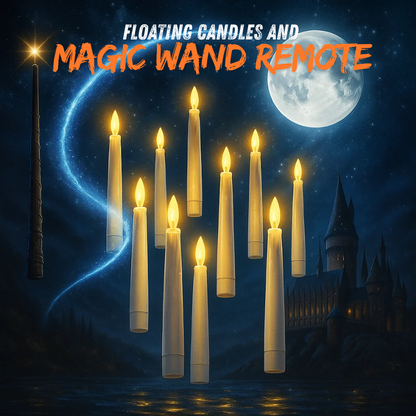 🧙‍♂️Official Wizarding World Floating Flame Candles🕯️ - Enchanting Halloween & Christmas Decor with Wand Control