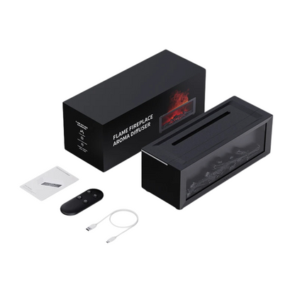 🎄Christmas Sale - 59% OFF🎁300ml Fireplace Flame Diffuser & Humidifier – Ultrasonic Essential Oil Mist Maker with Remote, 7-Color LED Light