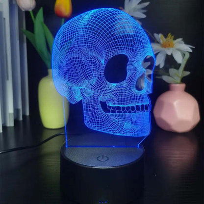 3D Small Night Lamp Halloween Skull