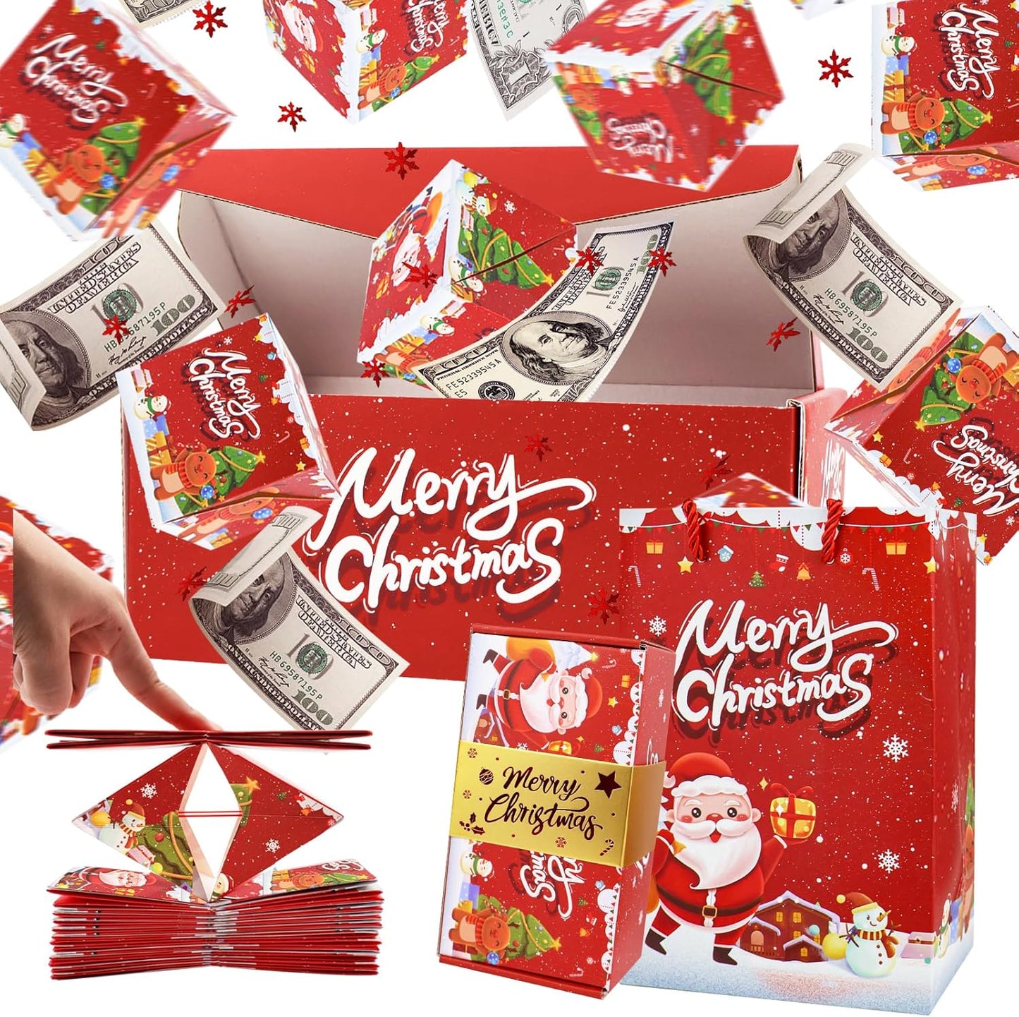 🎁Christmas Pop-up Surprise Gift BoxUnique Folding Bouncing Red Envelope Gift Box🎁