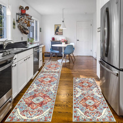 💖💖Boho Washable Kitchen Rugs Sets of 3 - Non Slip Kitchen Rugs