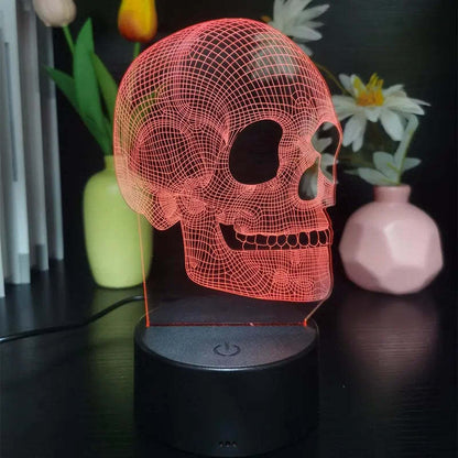 3D Small Night Lamp Halloween Skull