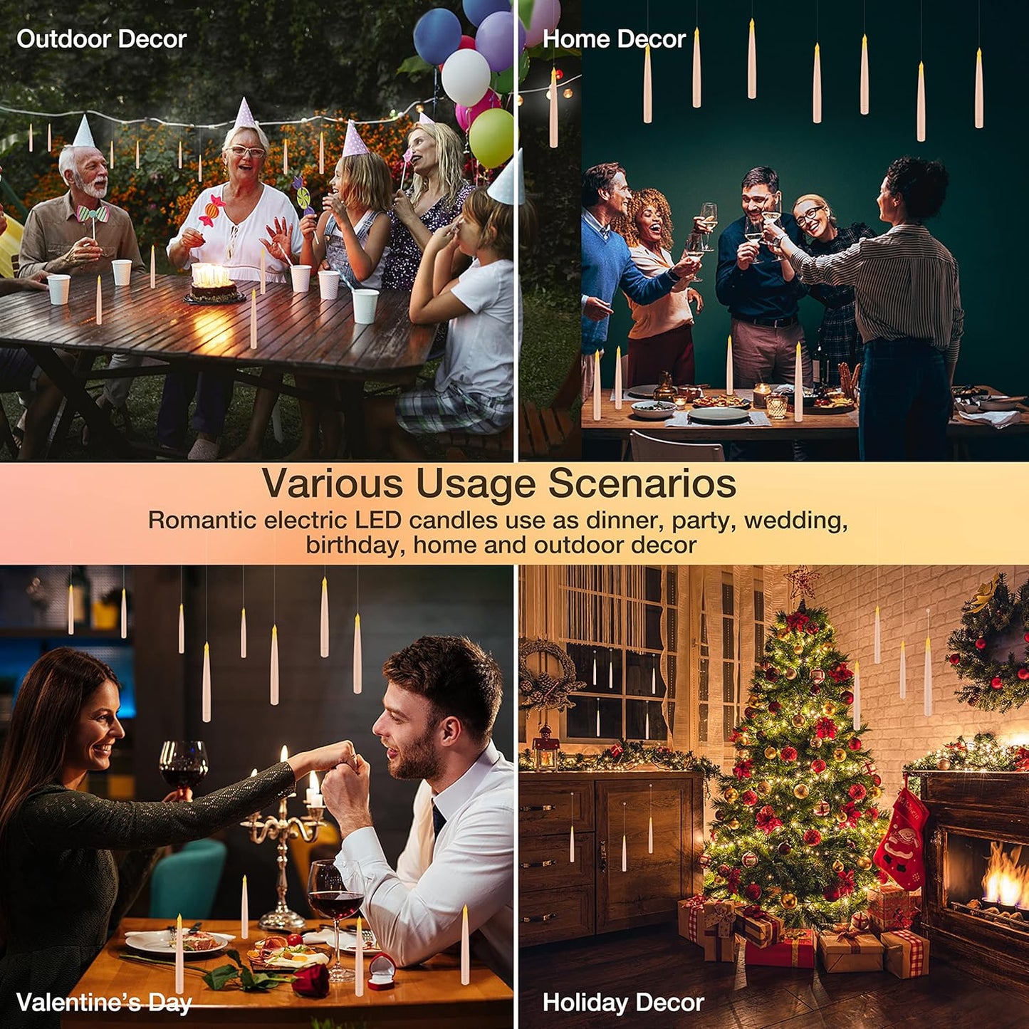 🧙‍♂️Official Wizarding World Floating Flame Candles🕯️ - Enchanting Halloween & Christmas Decor with Wand Control