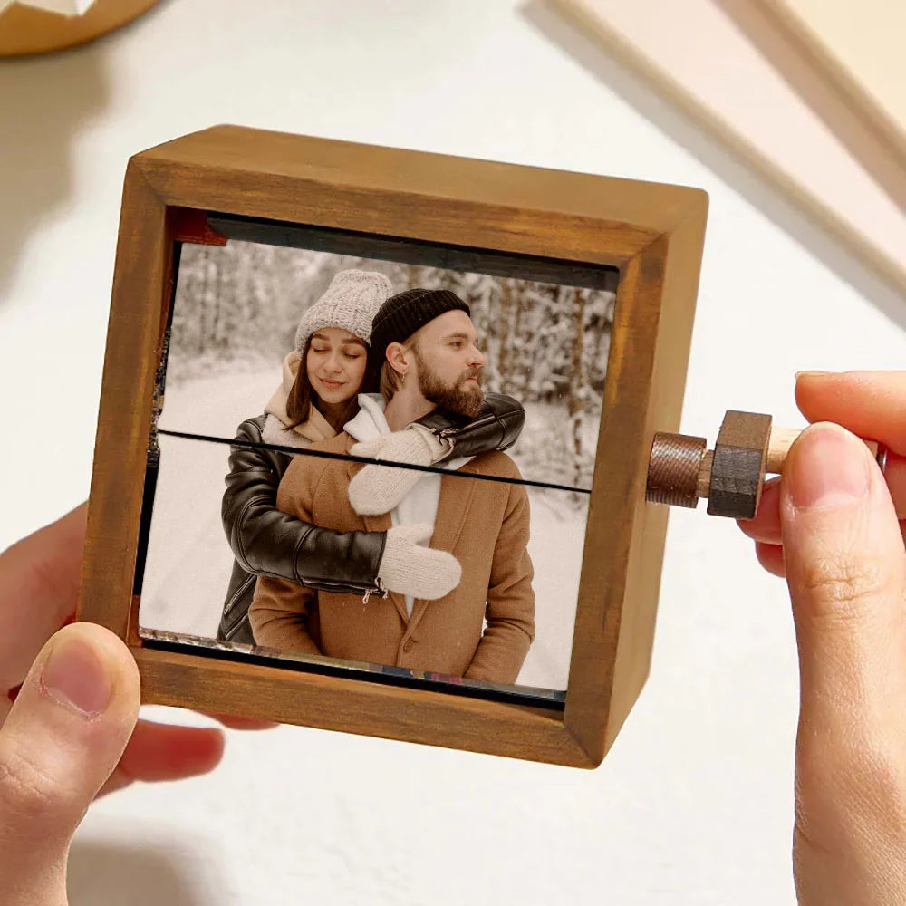 🎁🖼Custom Flipbook Frame Animation Machine Mechanical Hand Motion Photo Cube Album with Light