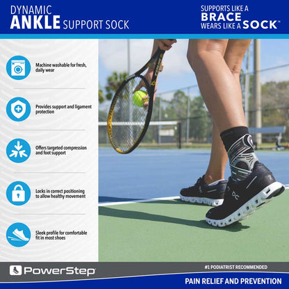 Dynamic Ankle Support Sock | Compression Sock & Ankle Support Brace for Ankle Pain and Injuries