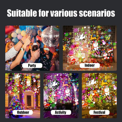 🎁 Christmas Projection Lamp 5V/1A with 16 Patterns USB Powered for Home 🎅