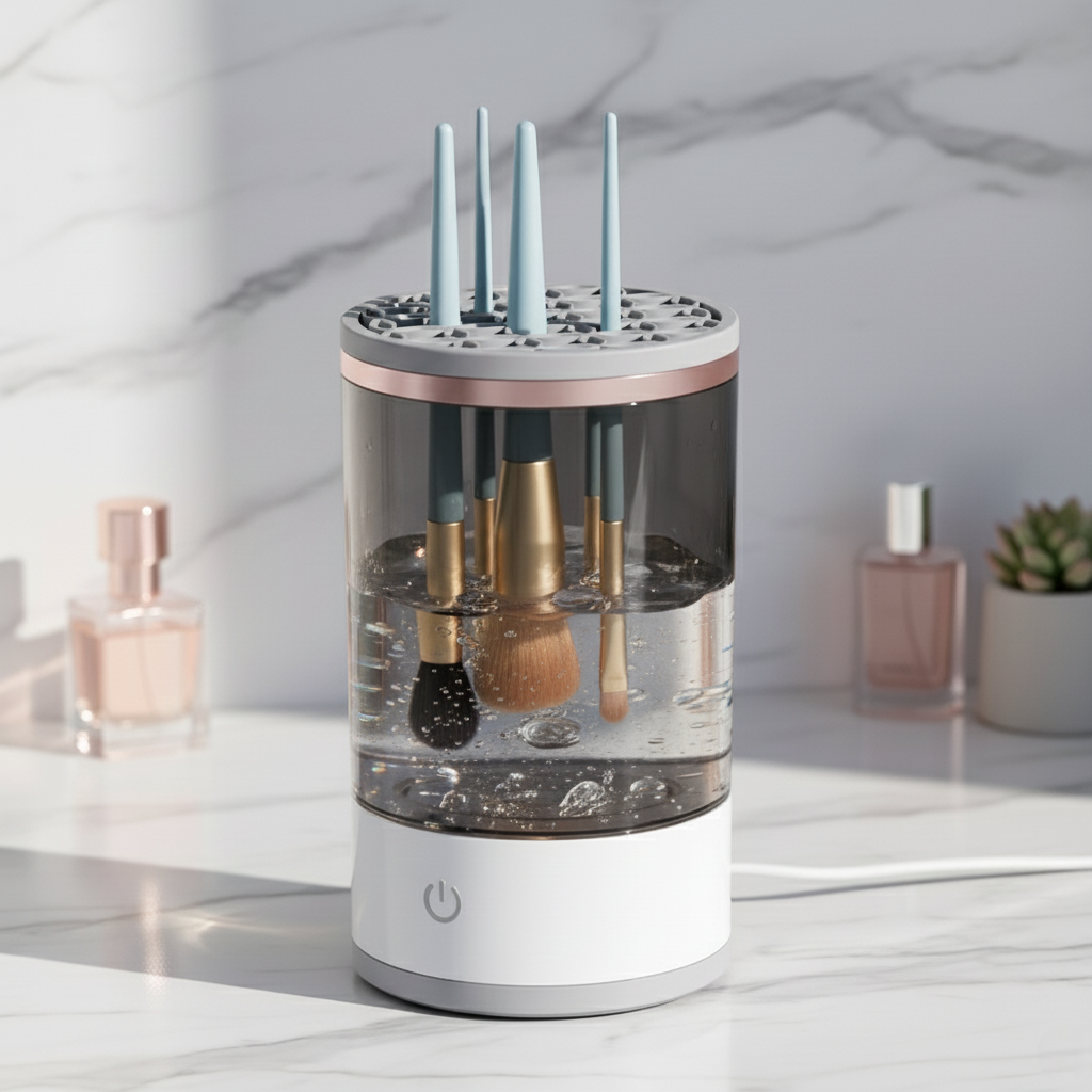 30-second Automatic Makeup Brush Cleaner for Ageless Skin & Pristine Makeup