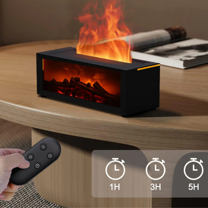 🎄Christmas Sale - 59% OFF🎁300ml Fireplace Flame Diffuser & Humidifier – Ultrasonic Essential Oil Mist Maker with Remote, 7-Color LED Light