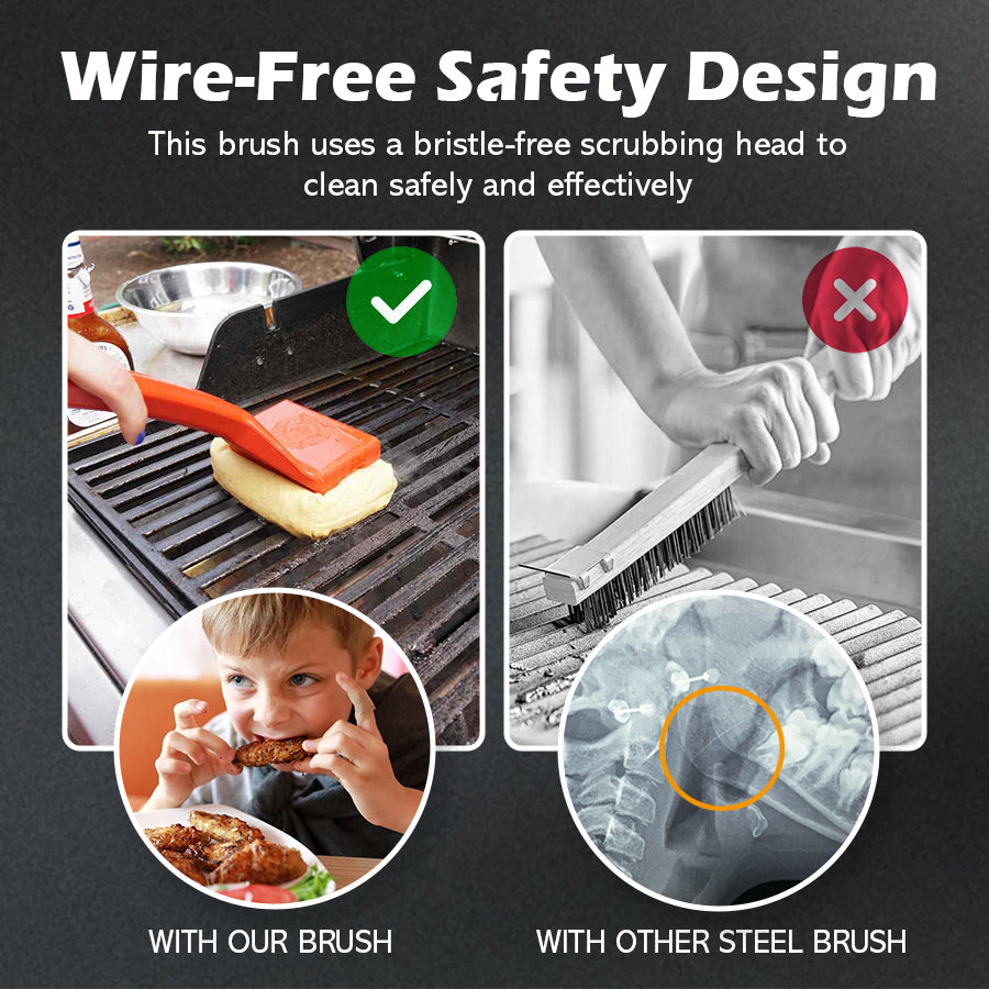Grill Brush - World's Safest Grill Brush - No Harmful Wire Bristles
