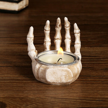 💀🕯️ Eerie Glow: Halloween Skull Candle Holder Set - Illuminate Your Spooky Night! 🕯️💀