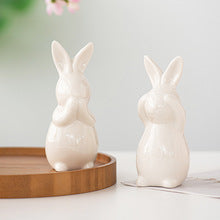 Deaf, Blind, and Mute Rabbit Figurine