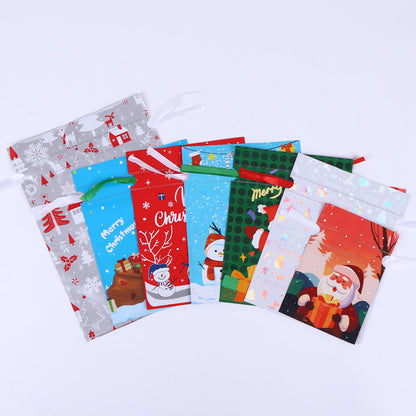 🎁 Christmas Drawstring Gift Bags🎄 — Assorted Sizes for Easy Holiday Wrapping