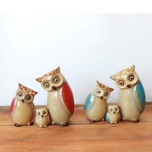 Garden Decor Owl Figurine, Ceramic Ornament for Living Room Decoration