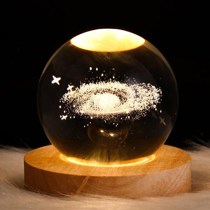 🪐3D Galaxy Crystal Ball Lamp with LED Base – Perfect Teen Birthday Gift