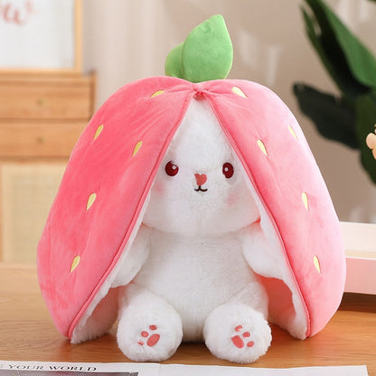 🥕Transforming Bunny – Strawberry & Carrot Dual-Form Plush Toy