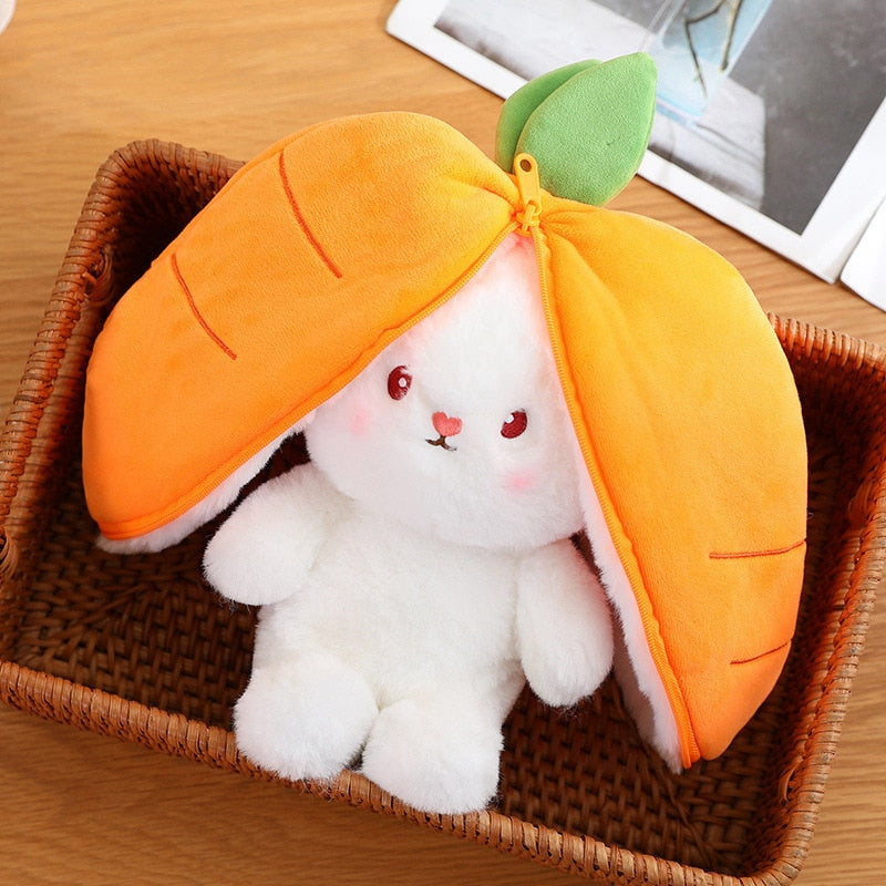 🥕Transforming Bunny – Strawberry & Carrot Dual-Form Plush Toy