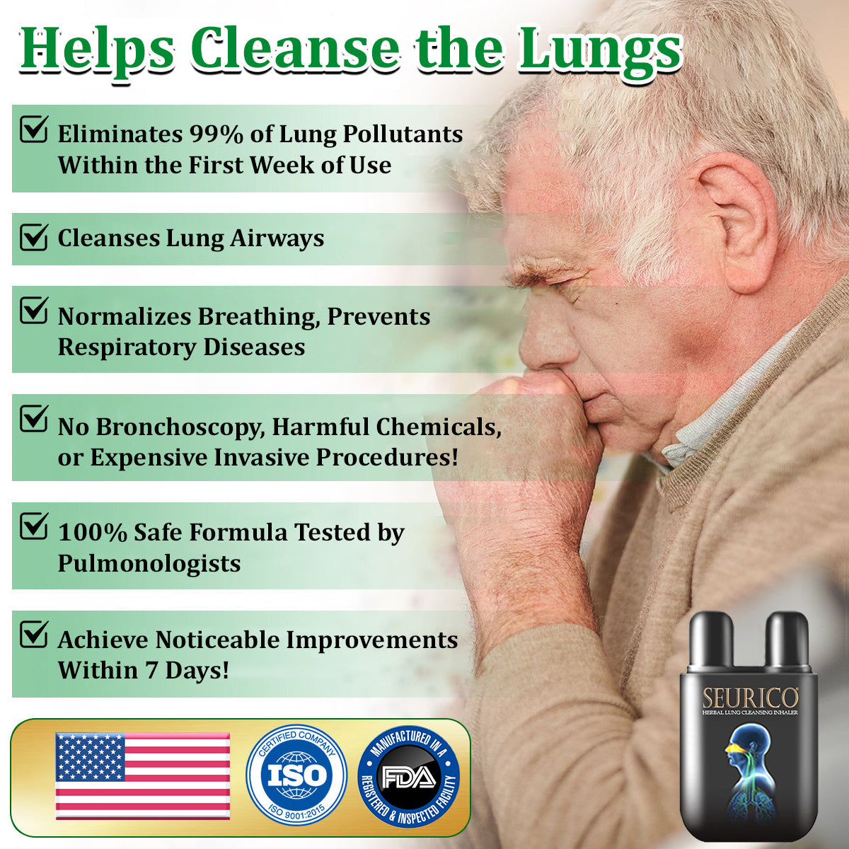 💜✅Official Store Seurico™  herbal lung cleansing inhaler 👨‍⚕️FDA Certification(💝 Cough, wheezing, shortness of breath, sputum, stuffy nose, bronchitis, bronchitis, allergy symptoms, lung discomfort💝)