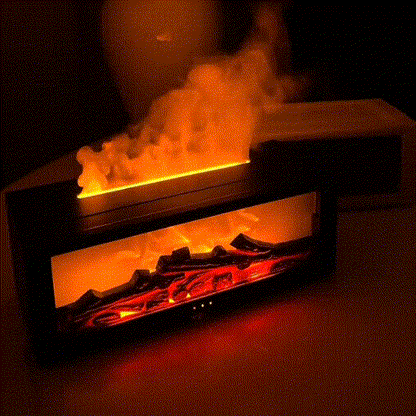 🎄Christmas Sale - 59% OFF🎁300ml Fireplace Flame Diffuser & Humidifier – Ultrasonic Essential Oil Mist Maker with Remote, 7-Color LED Light