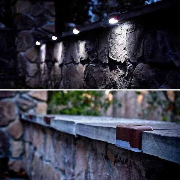 🎄 Solar Deck Lights, Automatically ON/OFF💡 4 PCS IN 1 Set