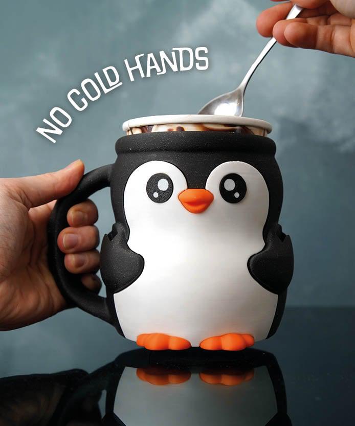 🐧Cute Penguin Ice Cream Pint Cozy with Spoon Holder - 3D Printed Insulated Holder