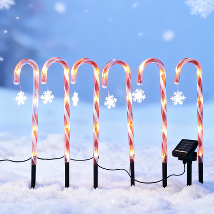 🎄 Christmas Flash Sale 🎅 65% OFF ✨ Solar Candy Cane Path Lights — Light Up Your Christmas Yard!
