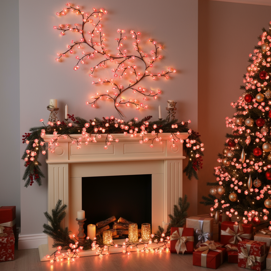 🌸 Holiday Mega Sale 🎁 65% OFF ✨ Cherry LED Tree Branch Lights – Elegant Blossom Vine to Brighten Your Home This Christmas!