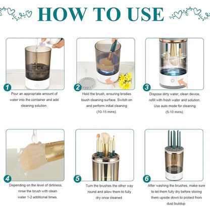 30-second Automatic Makeup Brush Cleaner for Ageless Skin & Pristine Makeup